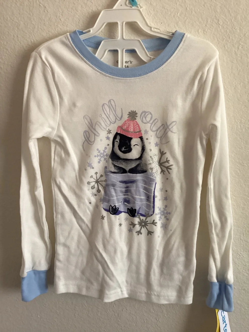 Carter's Light Blue & White Penguin Girl’s Pajama Sets (2)
